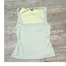 amisu Damen Trägershirt Hellgelb Basic Quadr...