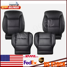 For 2014-2019 Chevy Silverado Driver Passenger Perf Leather Seat Cover Black For 2014-2019 Chevy Silverado Driver Passenger Perf Leather Seat Cover Black