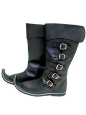 5 Buckle Medieval Leather Boots Caribbean Pirate Costume Boots Renaissance larp