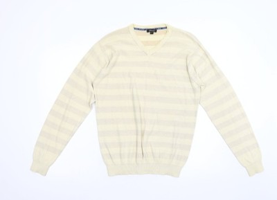 Stark Herren Strickpullover Pullover beige gestreift Größe S