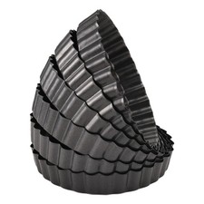 Paquet de 6  Moules à  de 5 Pouces avec Moule à Quiche Rond AntiadhéSif à F6995