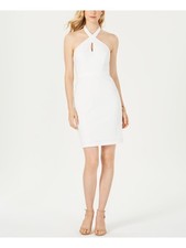 ADRIANNA PAPELL Womens White Sleeveless Short Sheath Cocktail Dress Size: 2