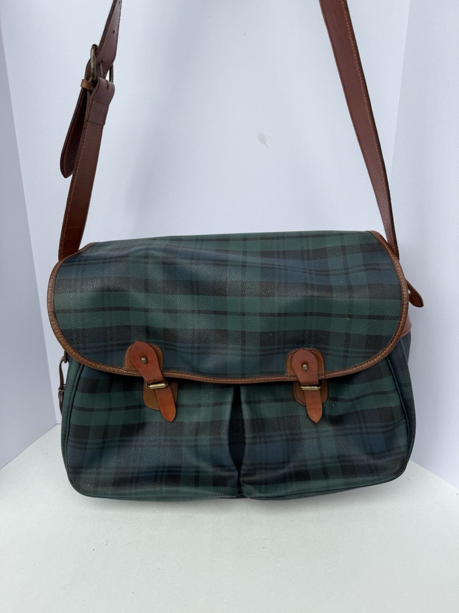 Polo Ralph Lauren Vintage Tartan Plaid Satchel Crossbody Bag