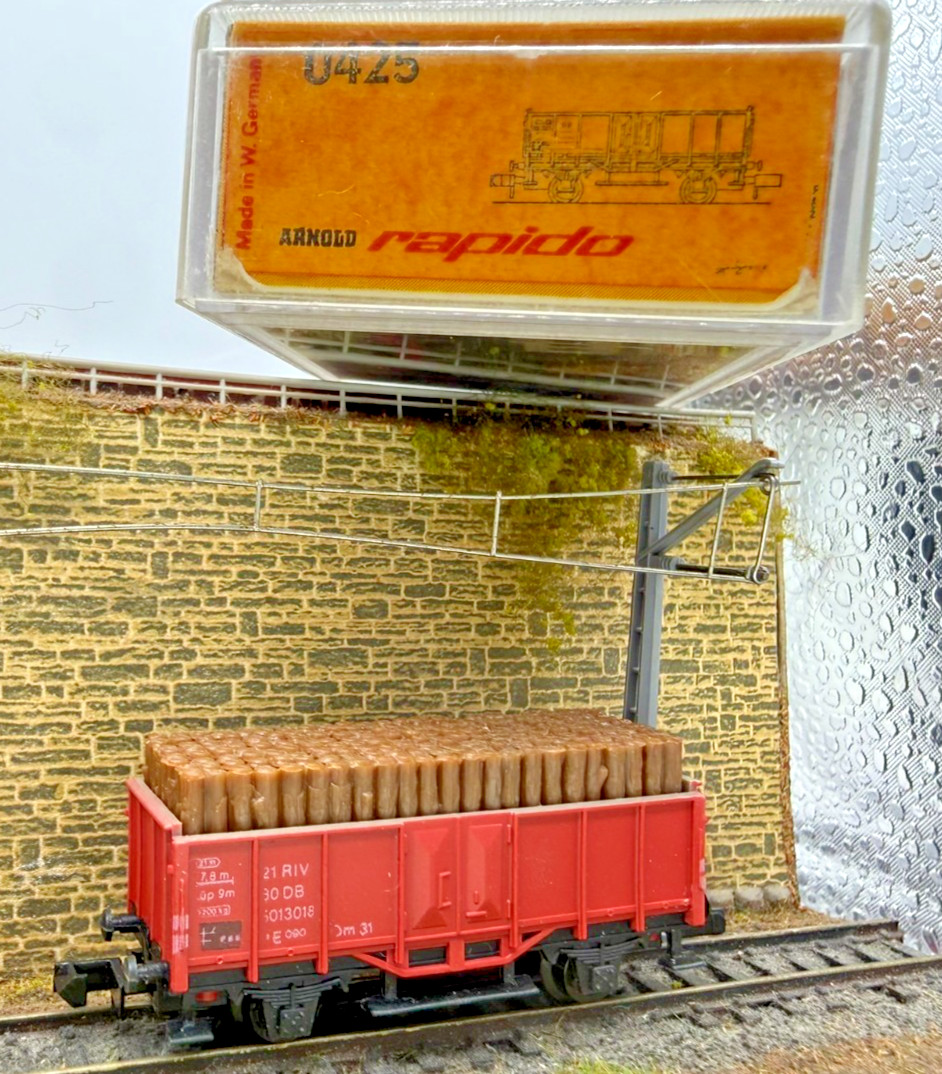 ARNOLD SCALA N 1:160 DB CARRO MERCI SCOPERTO CON CARICO CUSTOM ref.0425 OVP