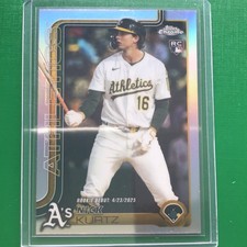 2025 Topps Chrome Update Nick Kurtz Refractor RC Rookie Debut #USC180 - A’s
