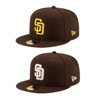 San Diego Padres Basic Color Cap Fitted 59FIFTY Mens 5950 Baseball Hat With BOX
