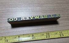 Vintage Letterpress Printing Block A. J. Sawyer Co Advertising