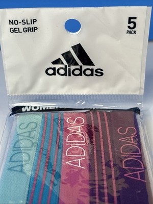 ADIDAS WOMEN'S HAIRBAND PACK OF 5 NO SLIP GEL GRIP Hair Head Band NEW