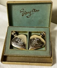 Evyan Two Golden Hearts Perfume Set in Box White Shoulders & Most Precious RARE