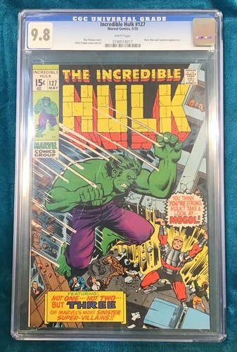 Incredible Hulk #127 Mole Man and Tyrannus Appearance CGC 9.8 WP (1970)