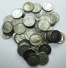 MIXED DATE ROOSEVELT DIME LOT! 59 TOTAL COINS! MUST HAVE SILVER! WOW! NR #P1968