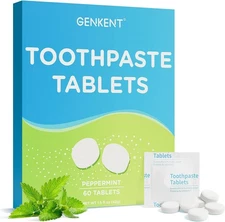 GENKENT Toothpaste Tablets, Fluoride & Plastic Free Chewable Toothpaste... 