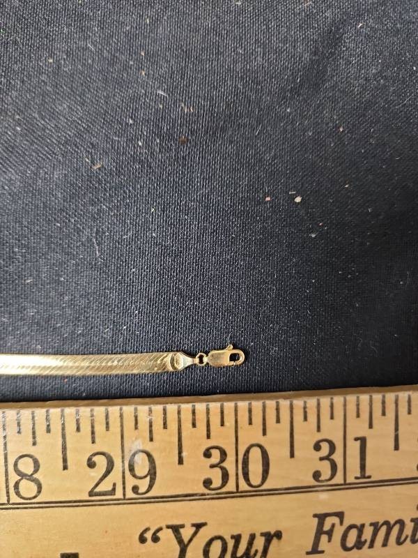 14K Solid Gold 5mm - Flat Herringbone Necklace, 3… - image 7