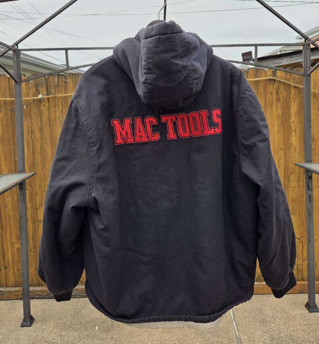 Mac Tools Jacket Mens XL Black Hooded Sherpa Lined Work Coat