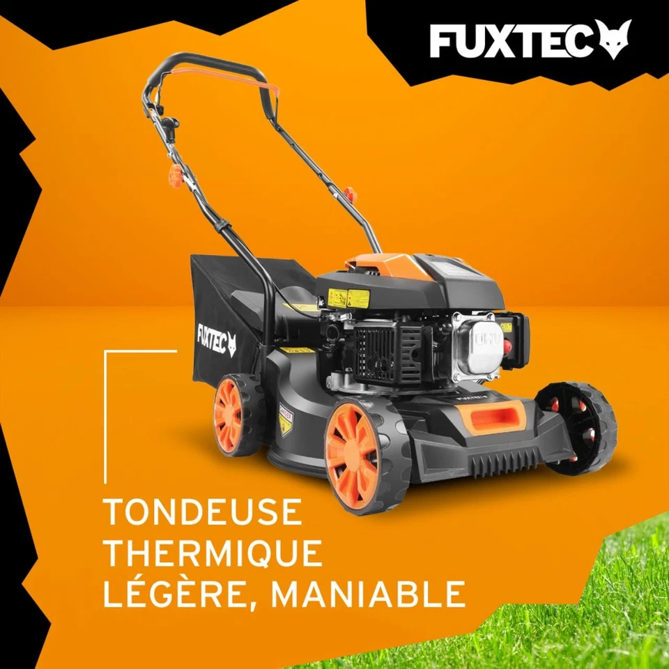 FUXTEC Tondeuse thermique poussée RM4180 | 80cm³ | 40 cm | ultra légère & compacte