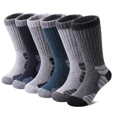 Kids Merino Wool Hiking Socks Boys Girls 8-12 Years 6 Pairs Mix Color B