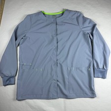 Scrubstar Active Womens Scrub Jacket Ash Grey Snap Front M