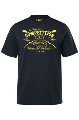 Men Plus Herren große Größen T Shirt Halbarm Brustprint Rundhals 839815