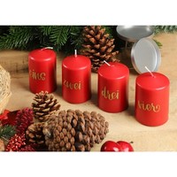 6X Buri Stumpenkerzen Advent 4Er Rot Weihnachten Tischdekoration Teelichter Set
