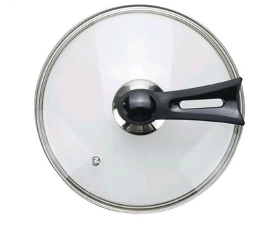 LC LICTOP 9'' Free-Standing Tempered Glass Lid 304 Stainless Steel Rim