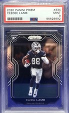 Panini 2020 Prizm CeeDee Lamb Rookie Base #334 Dallas Cowboys PSA 9 - MINT!