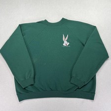 Vintage 90's Bugs Bunny Sweatshirt Mens Extra Large Green Warner Bros Crewneck