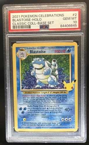 2021 Pokemon SWSH Celebrations Blastoise Classic Collection #2/102 PSA 10