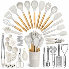 50 PCS Silicone Kitchen Utensils Set Complete Kitchen Set - 800 F Non-Stick P...