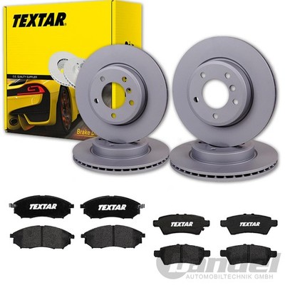 TEXTAR BREMSSCHEIBEN + BELÄGE VORNE+HINTEN für NISSAN NAVARA D40 PATHFINDER R51