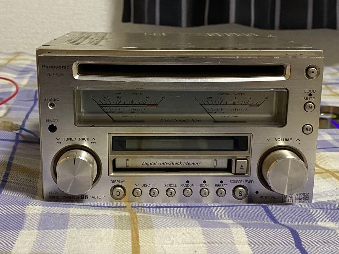 パナソニック　インテグレーションテッドCD・MDレシーバー　CQ-VX5500D Panasonic CQ-VX5500D CD MD Mini Disc Player Audio Silver car audio