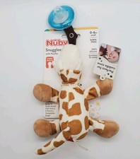 Nuby Snuggleez Pacifier Giraffe Plush 0-6 months Paci Calming