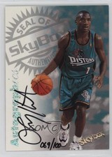 1997-98 Skybox Premium Autographics Century Marks 69/100 Lindsey Hunter Auto 9ut
