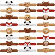 24 PCS Stuffed Animal Slap Bracelets Plush Small, Colors