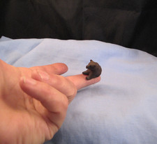 MINIATURE ANTIQUE SWISS SOUVENIR BLACK FOREST CARVED WOODEN BEAR STATUE MODEL
