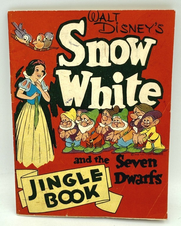 1938 Snow White & the Seven Dwarfs Jingle Book Walt Disney Rare
