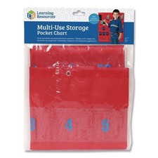 Learning Resources Multi-Use Storage Pocket Chart, 35 Pockets, 13 x 18, Red