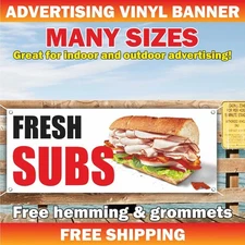 FRESH SUBS Advertising Banner Vinyl Mesh Sign street fast fresh food sandwich