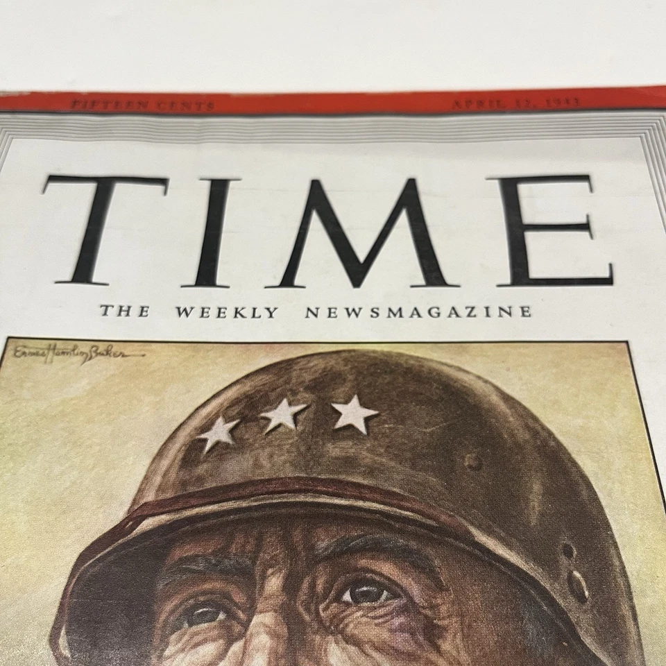 Time Magazine April 12, 1943 Lieut. General George Patton Vintage - Image 3 of 4