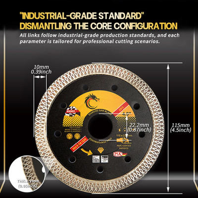 3-Pack 4-1/2 Inch Diamond Blade for Angle Grinder - Super Thin Turbo Mesh Cut...