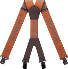 Men  s Industrial Strength Suspenders 2-Inch Wide X-Back Heavy Duty Braces Brown