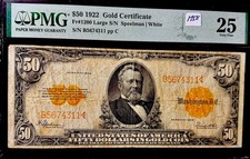 $50 1922 Gold Cert, Fr.1200 GRANT PMG VF 25