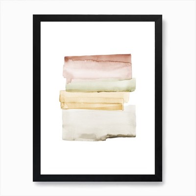 Pinselstriche weiche Töne 1 Kunstdruck gerahmt Wandbild Poster Leinwanddruck Bild