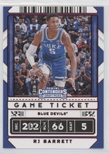 2020 Panini Contenders Draft Picks Variation Game Ticket Red RJ Barrett #12 09wc