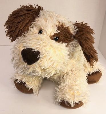 Aurora RUSTY Flumps Shaggy Dog 13'' Plush Cream Brown Eye Spot Stuffed Animal