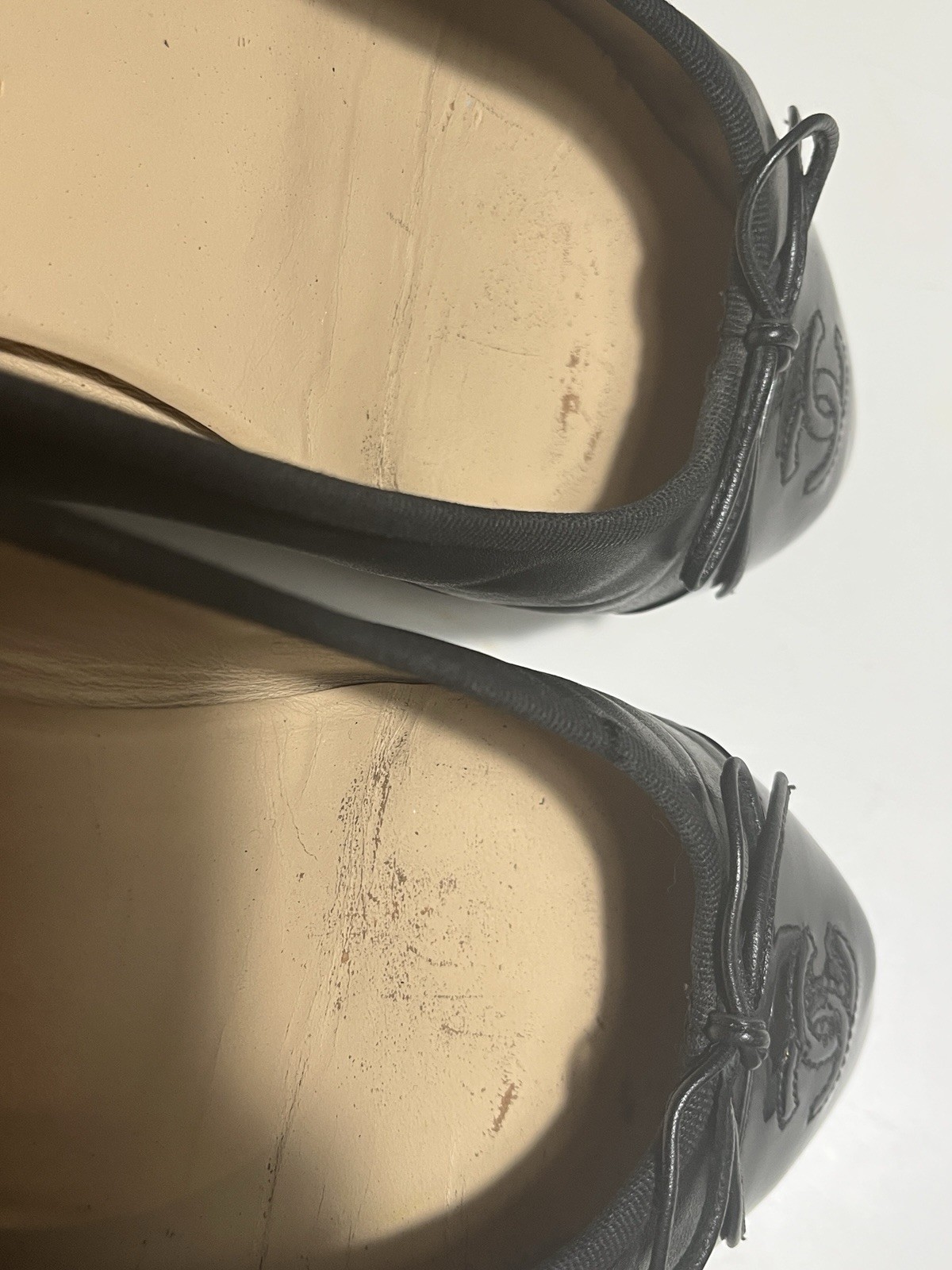 Chanel Classic Black Ballet Flats Size 38.5 With Dust bags thumbnail 13