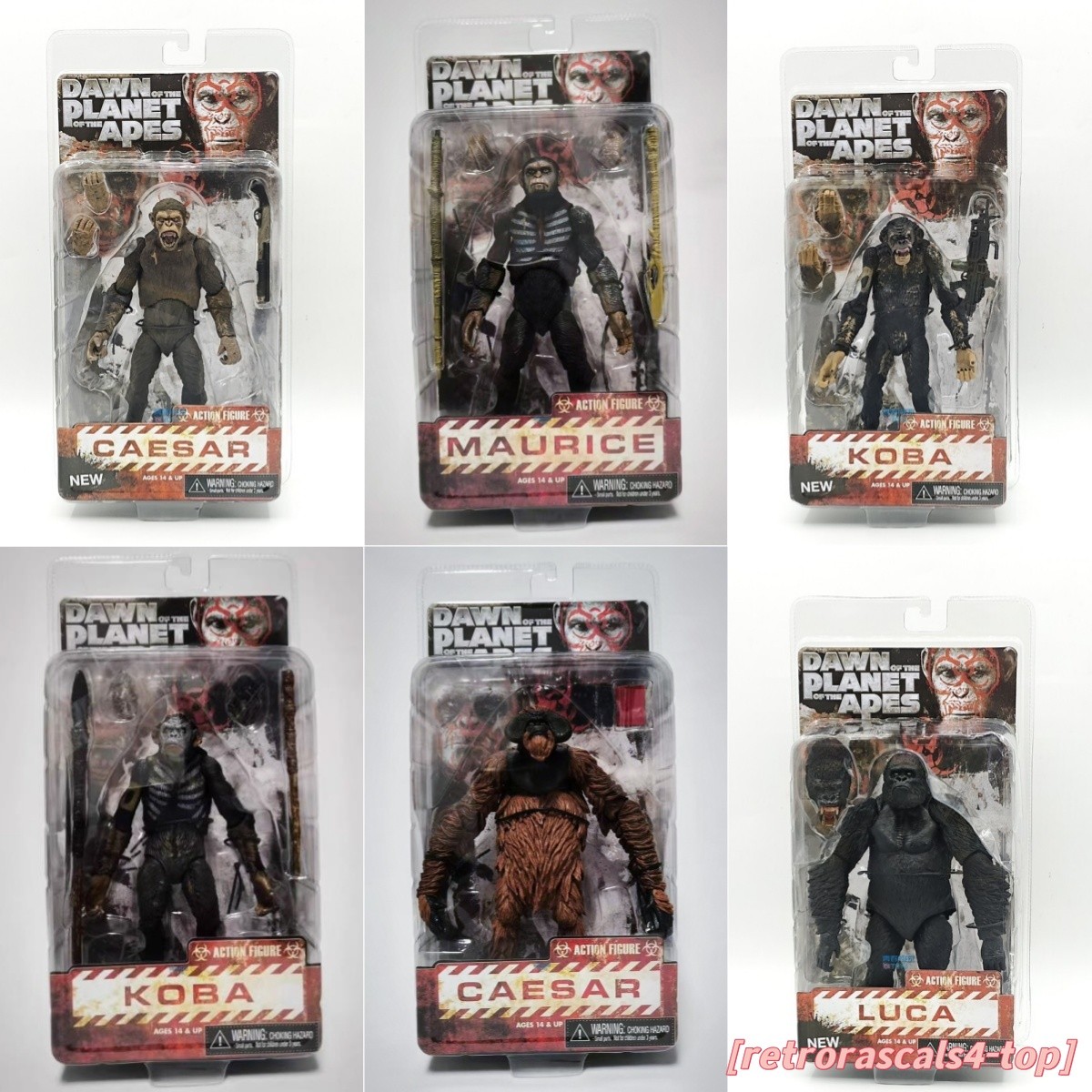 NECA Dawn of the Planet of the Apes Caesar Koba Luca Maurice