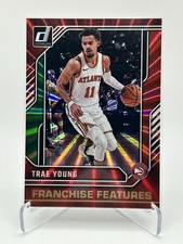 Trae Young 2024 Panini Donruss Franchise Features Holo Red & Green Laser /75 #9