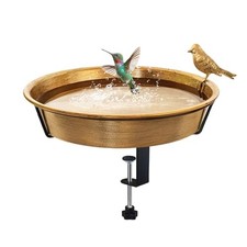 Deck Bird Bath for Outside, 11.5 Antique Bronze Birdbath Bowl Feeder with