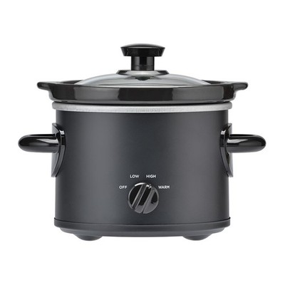  2 Quart Manual Slow Cooker, Durable Matte Black Finish