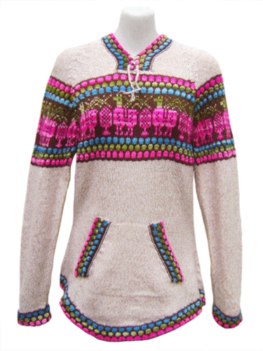 WHOLESALE LOT OF 10 - 100% ALPACA SWEATERS WITH RAINBOW ANDEAN DESIGN 6V - Picture 7 of 9